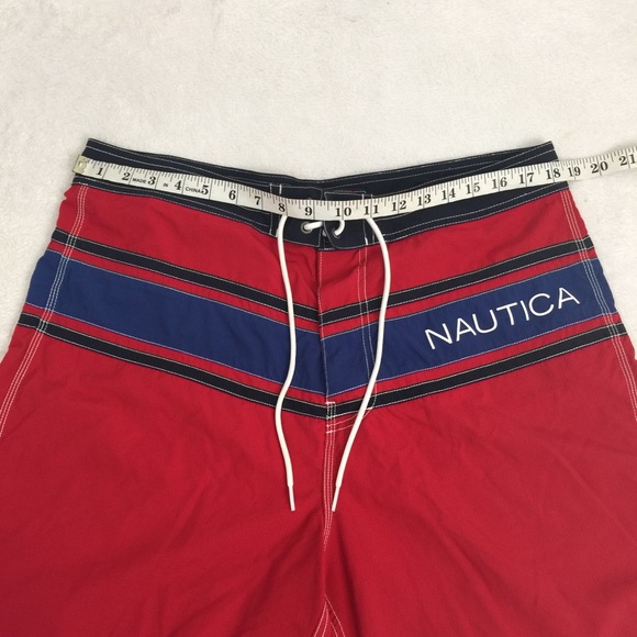 Nautica 36W Red Swimming Trunks Summer Board Short - Picture 3 of 6